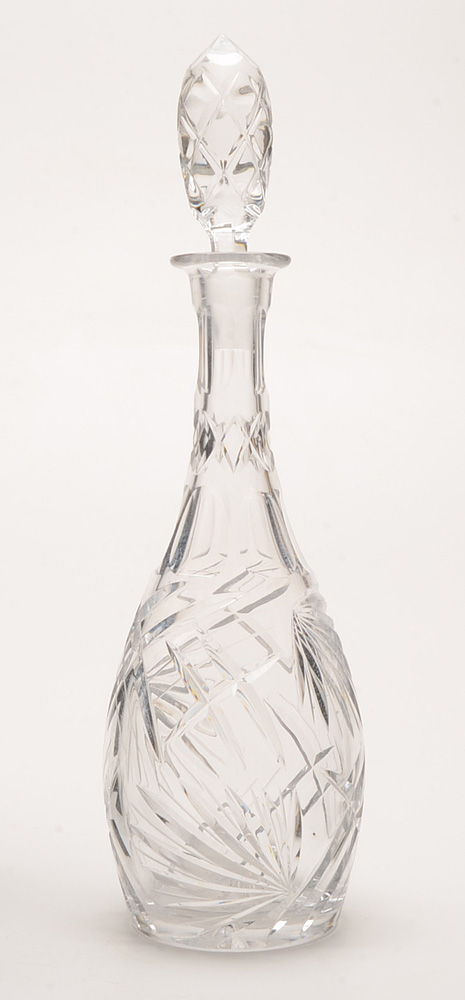 Cut Crystal Decanter and Covered Compote