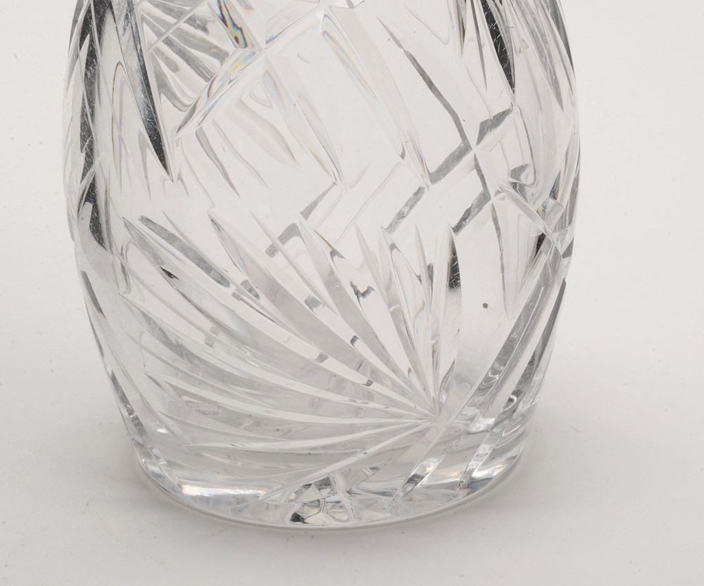 Cut Crystal Decanter and Covered Compote
