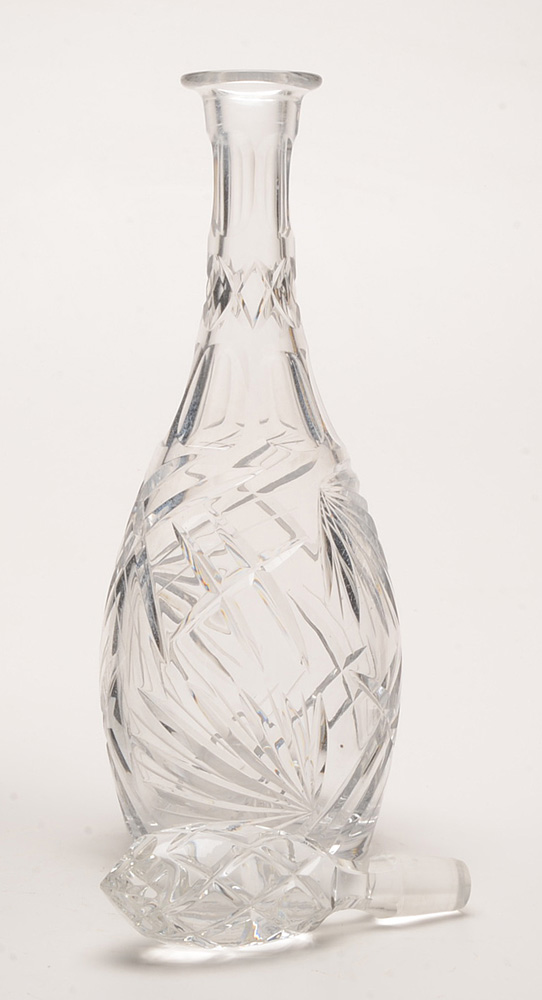 Cut Crystal Decanter and Covered Compote