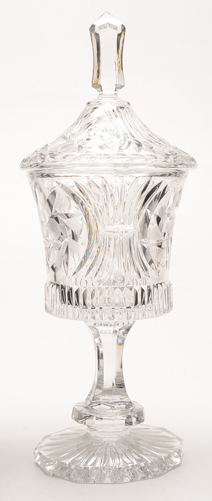 Cut Crystal Decanter and Covered Compote