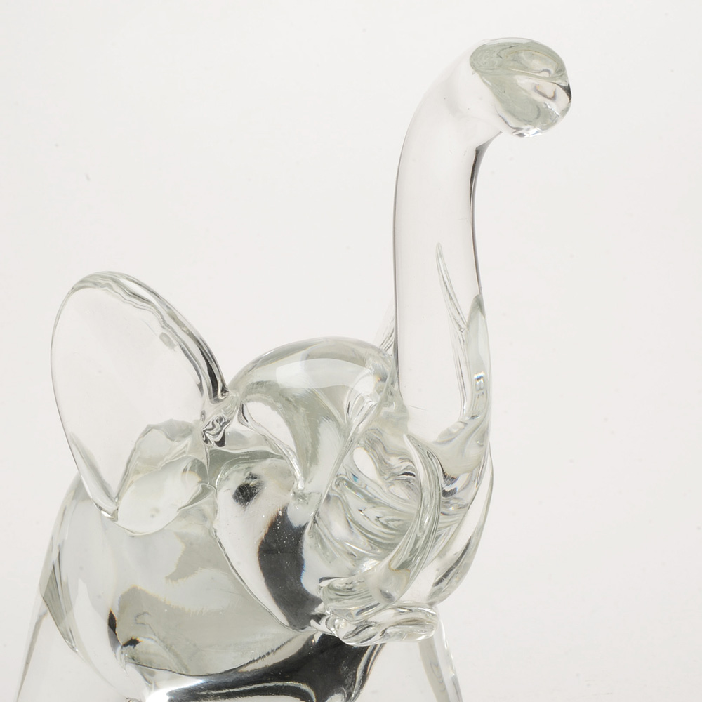 Group of Crystal Elephant Figurines