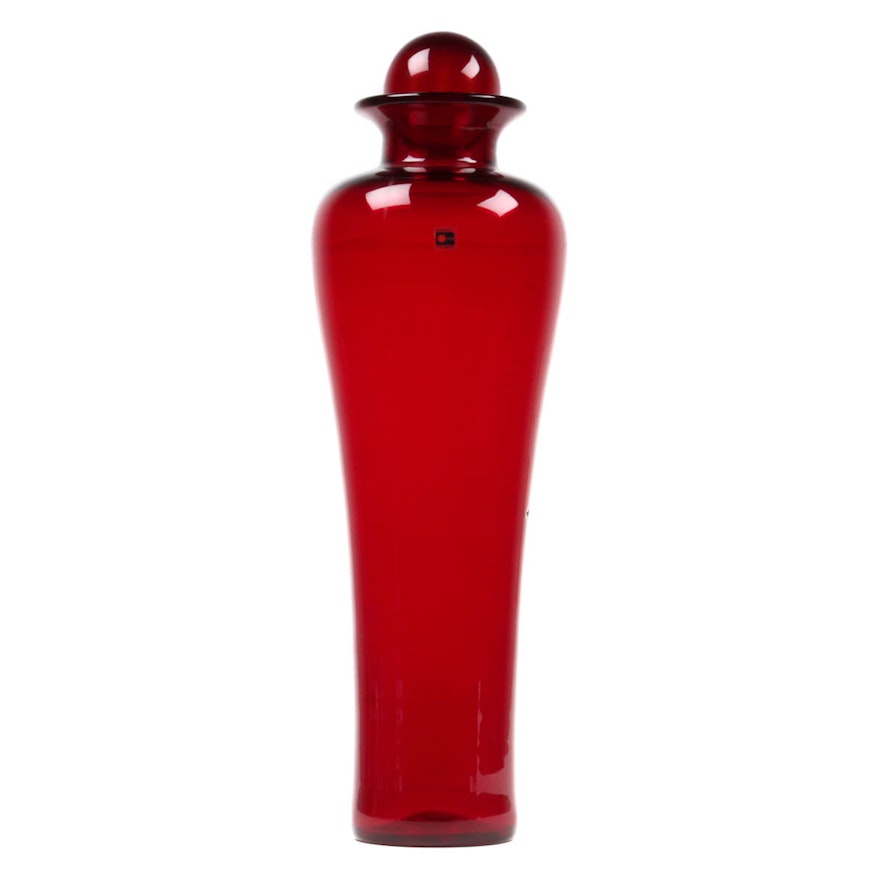 Blenko Ruby Red Art Glass Floor Vase