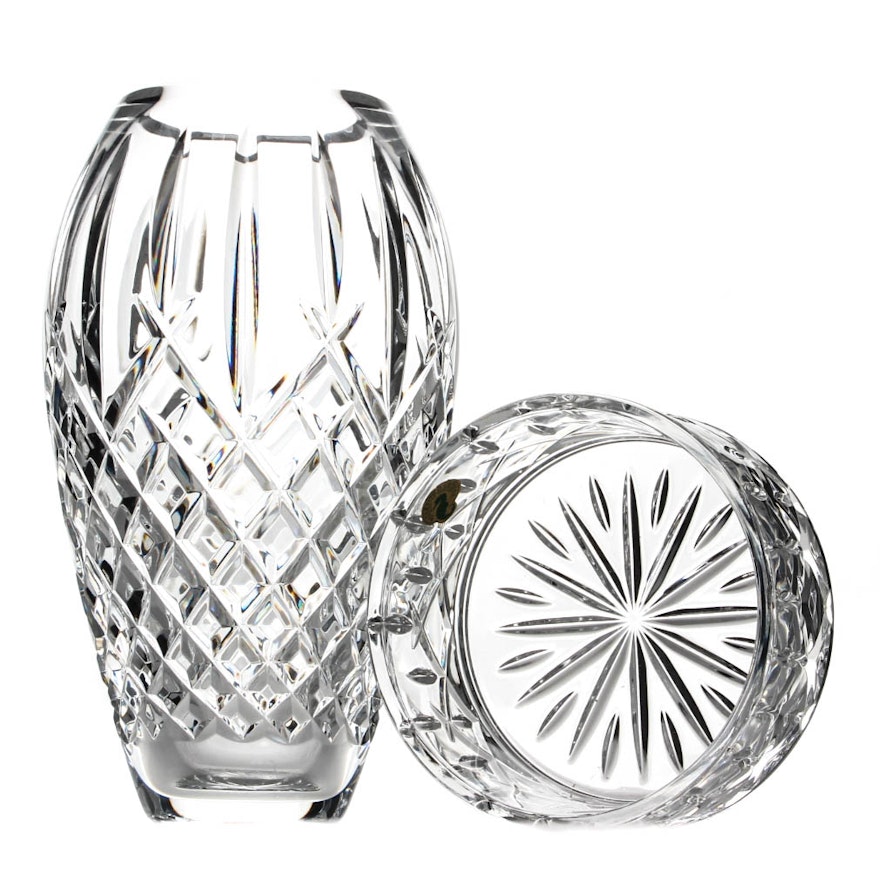 Waterford Crystal "Araglin" Vase and Gorham "Lady Anne" Coaster