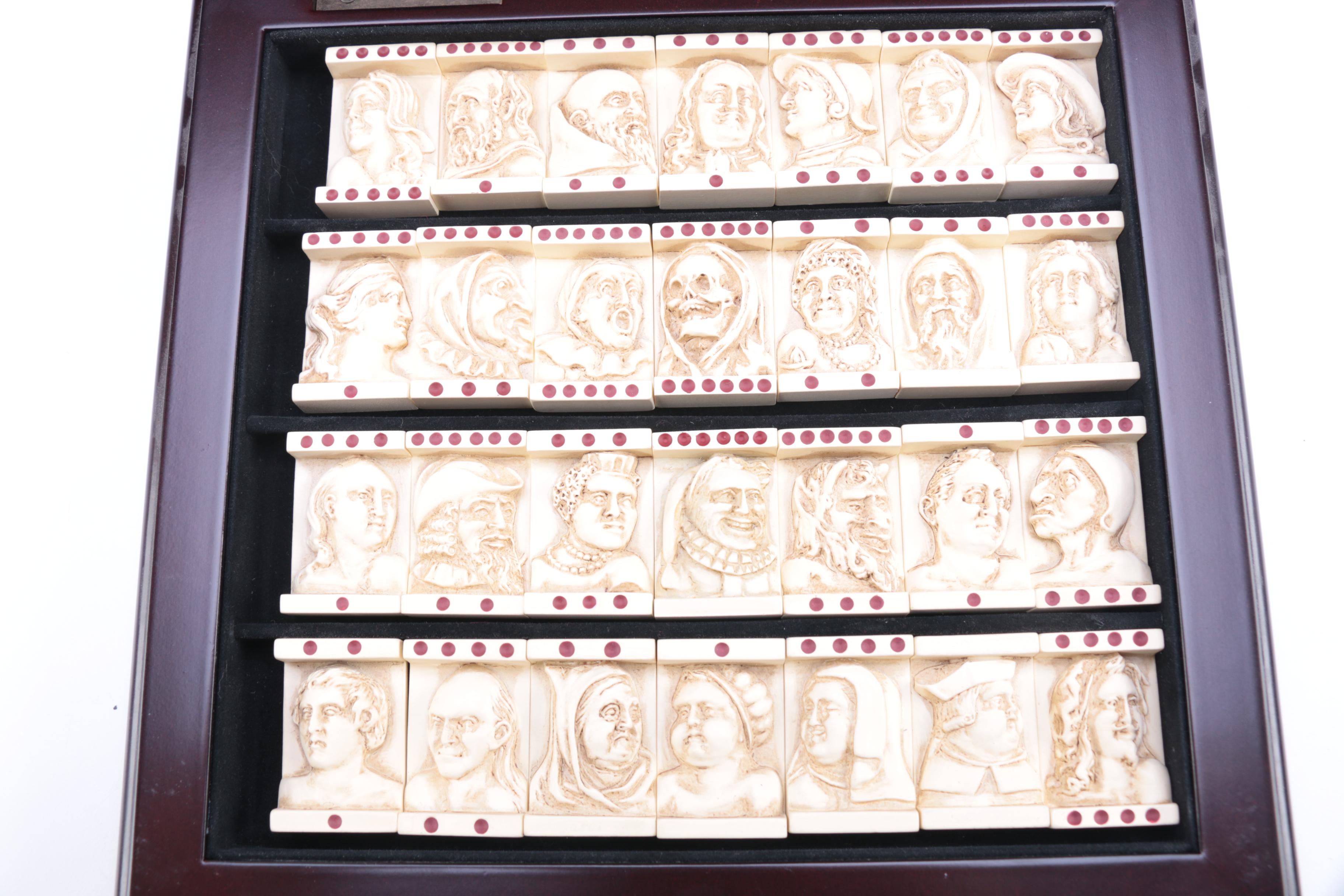 Figural Domino Pieces in Box