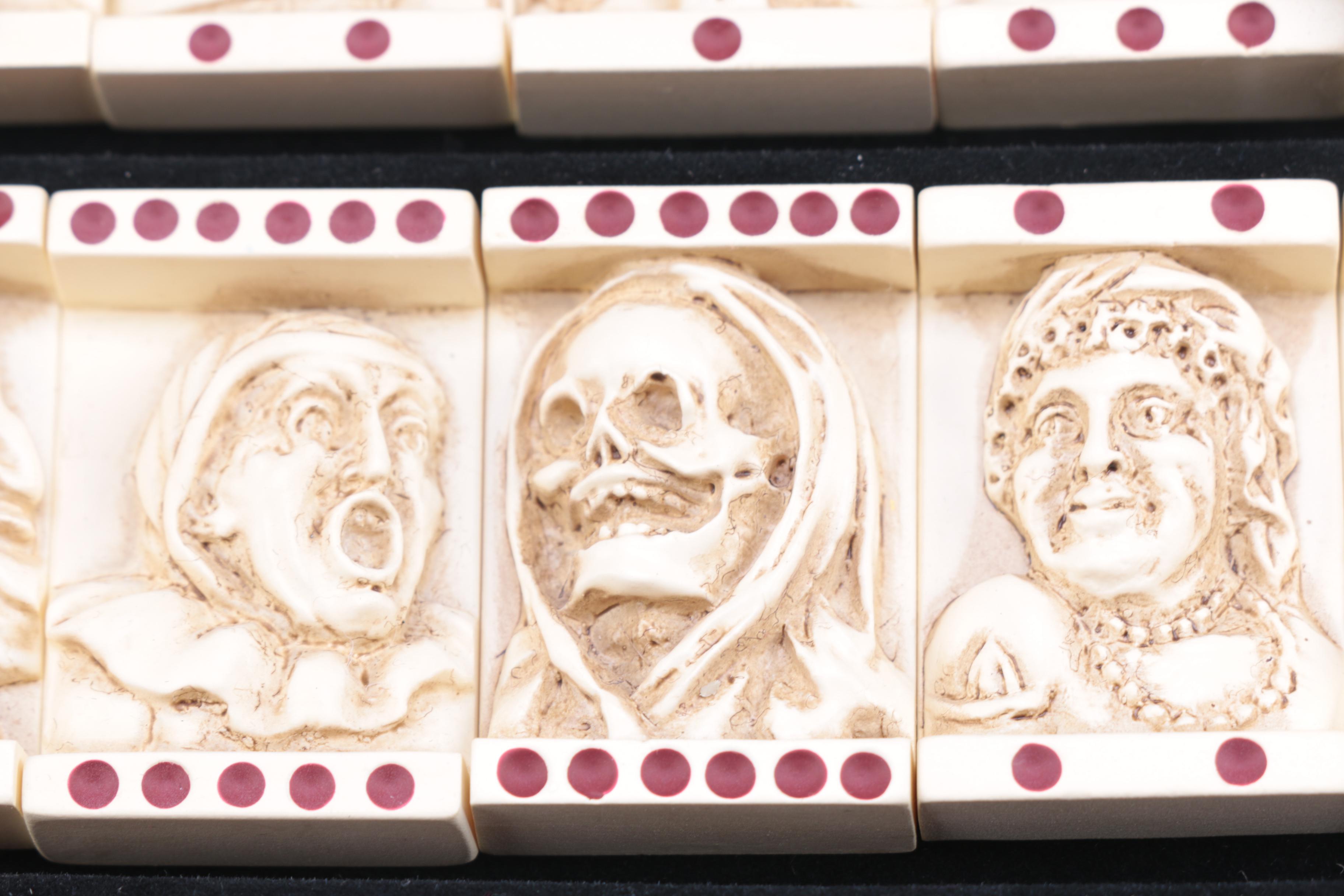 Figural Domino Pieces in Box