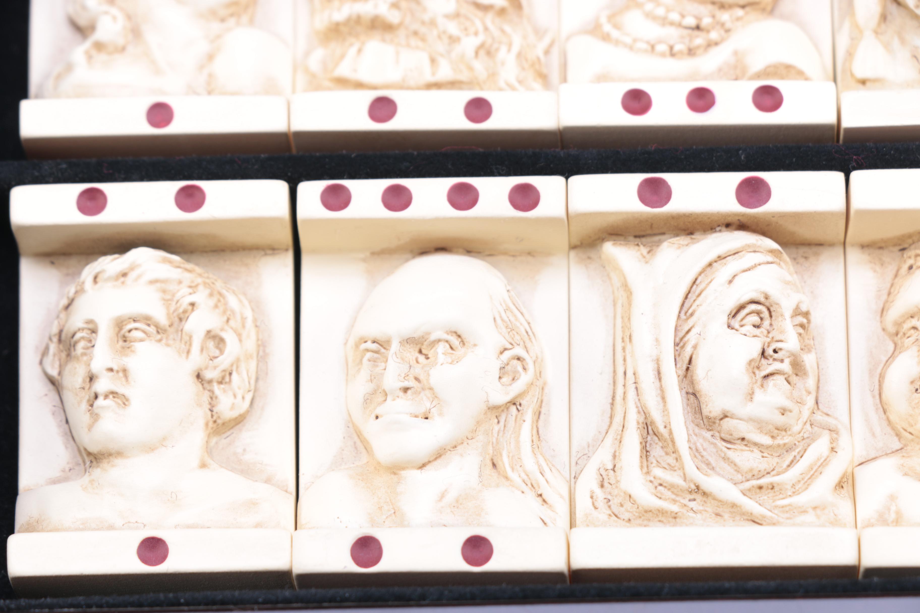 Figural Domino Pieces in Box