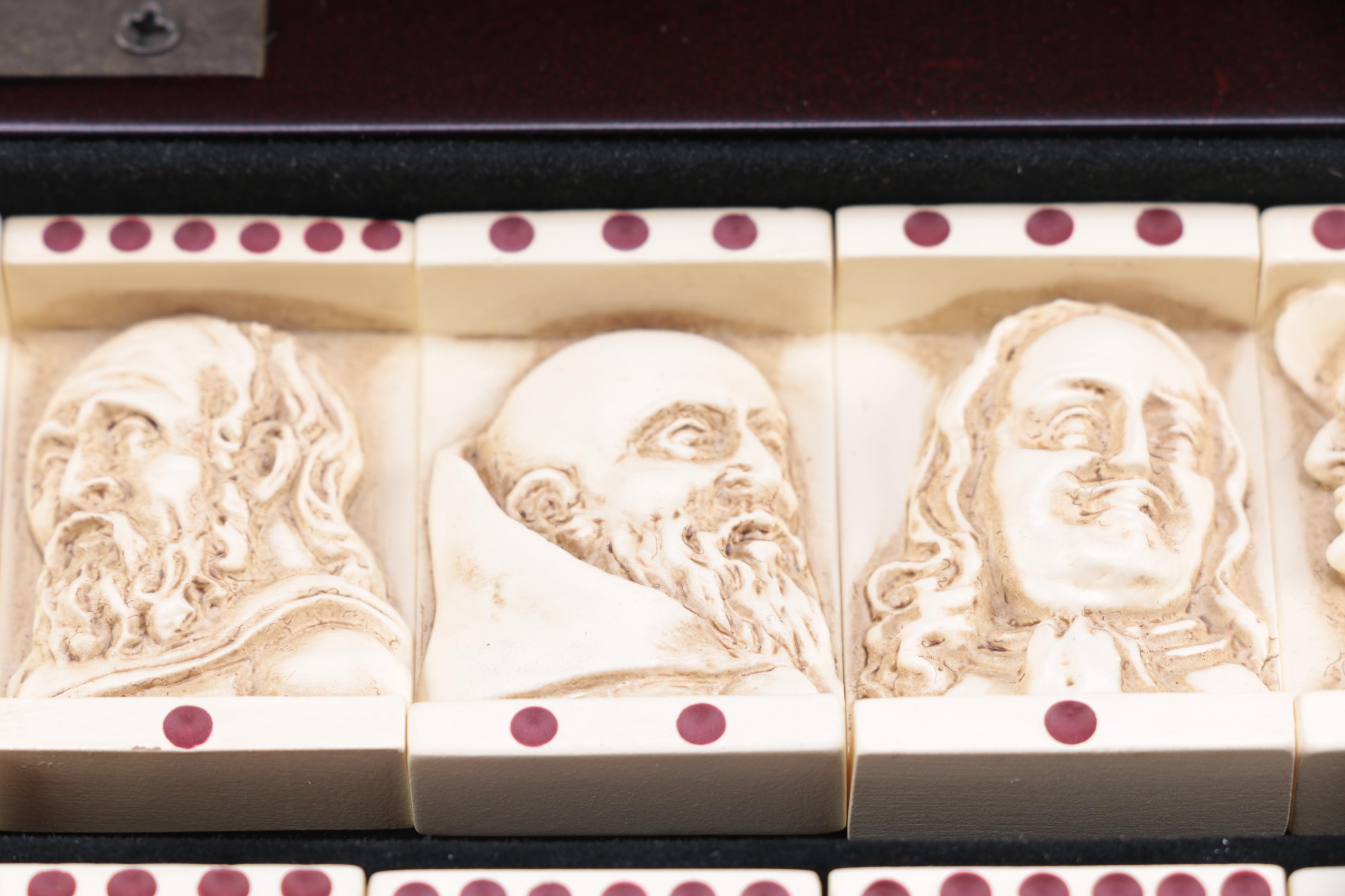 Figural Domino Pieces in Box