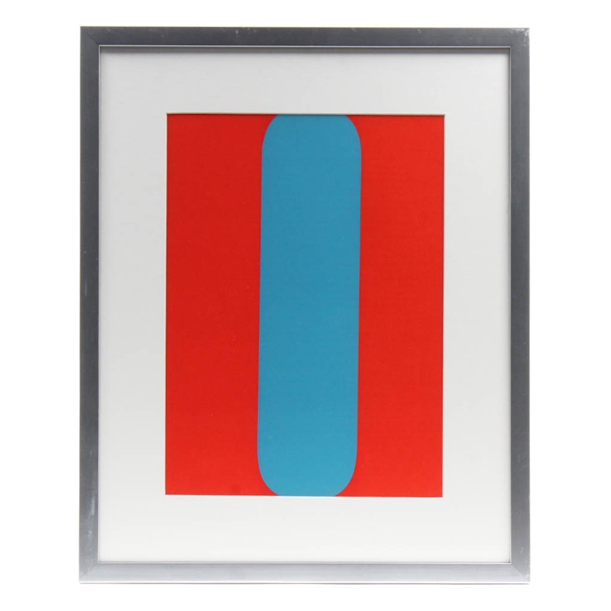 Color Lithograph of Ellsworth Kelly's "Blue Red"