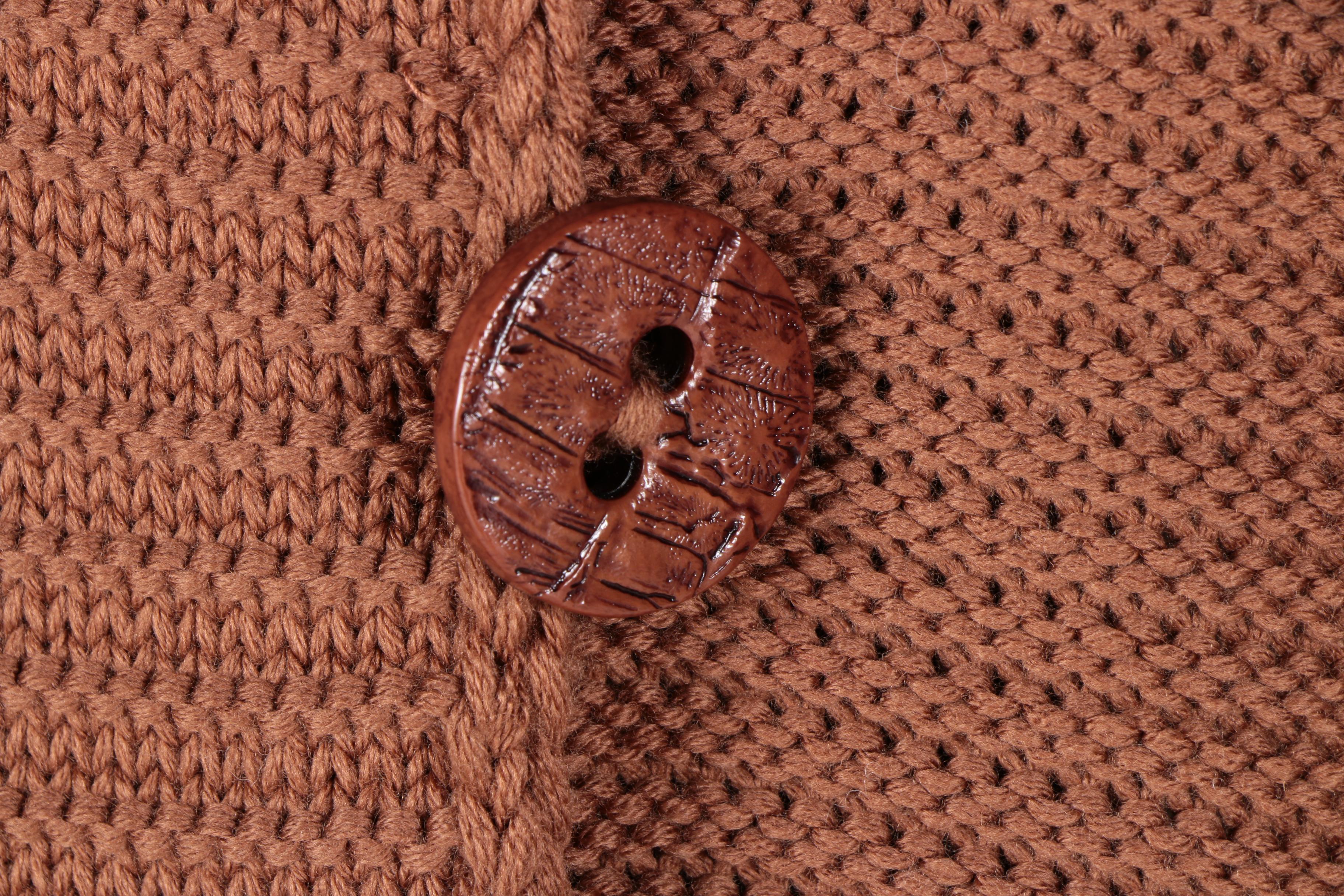 Dismero Tobacco Color Long Knit Sweater Coat