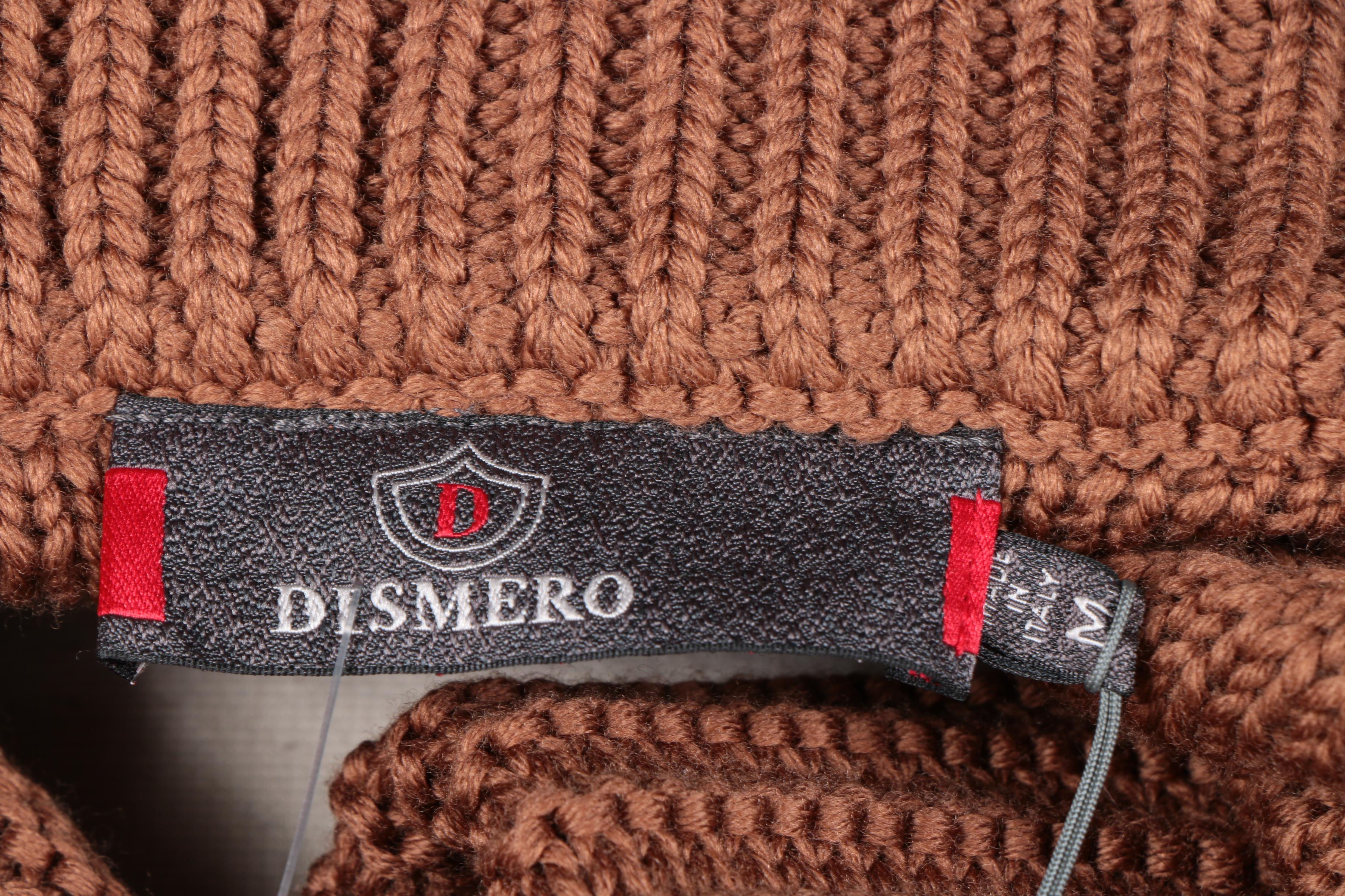 Dismero Tobacco Color Long Knit Sweater Coat