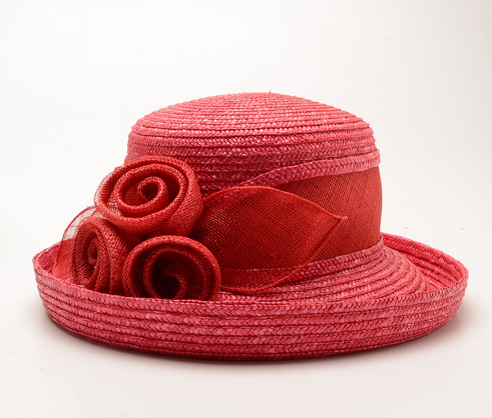 Pair of Women's Red Straw Hats