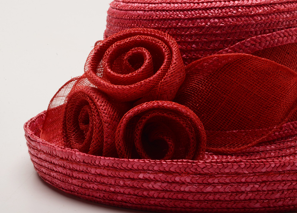Pair of Women's Red Straw Hats
