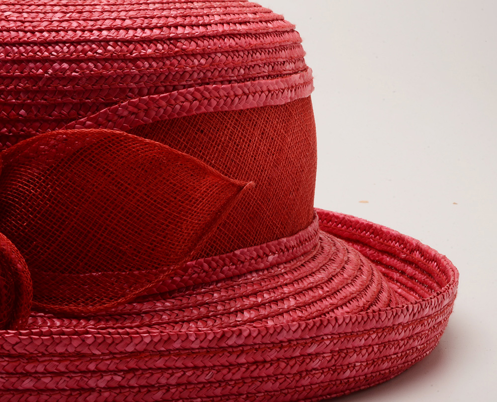 Pair of Women's Red Straw Hats