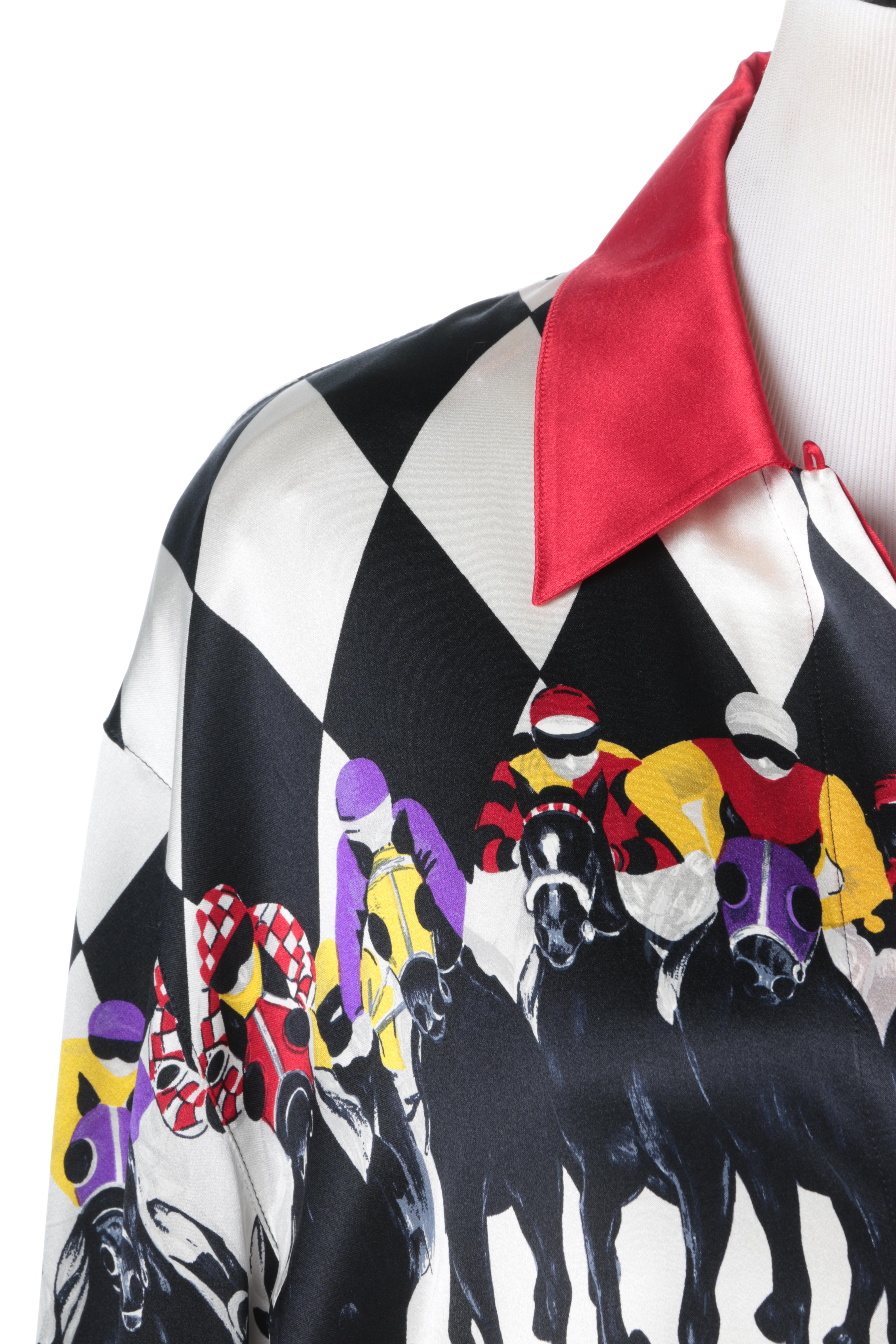 Vintage Horse Racing Escada Silk Blouse