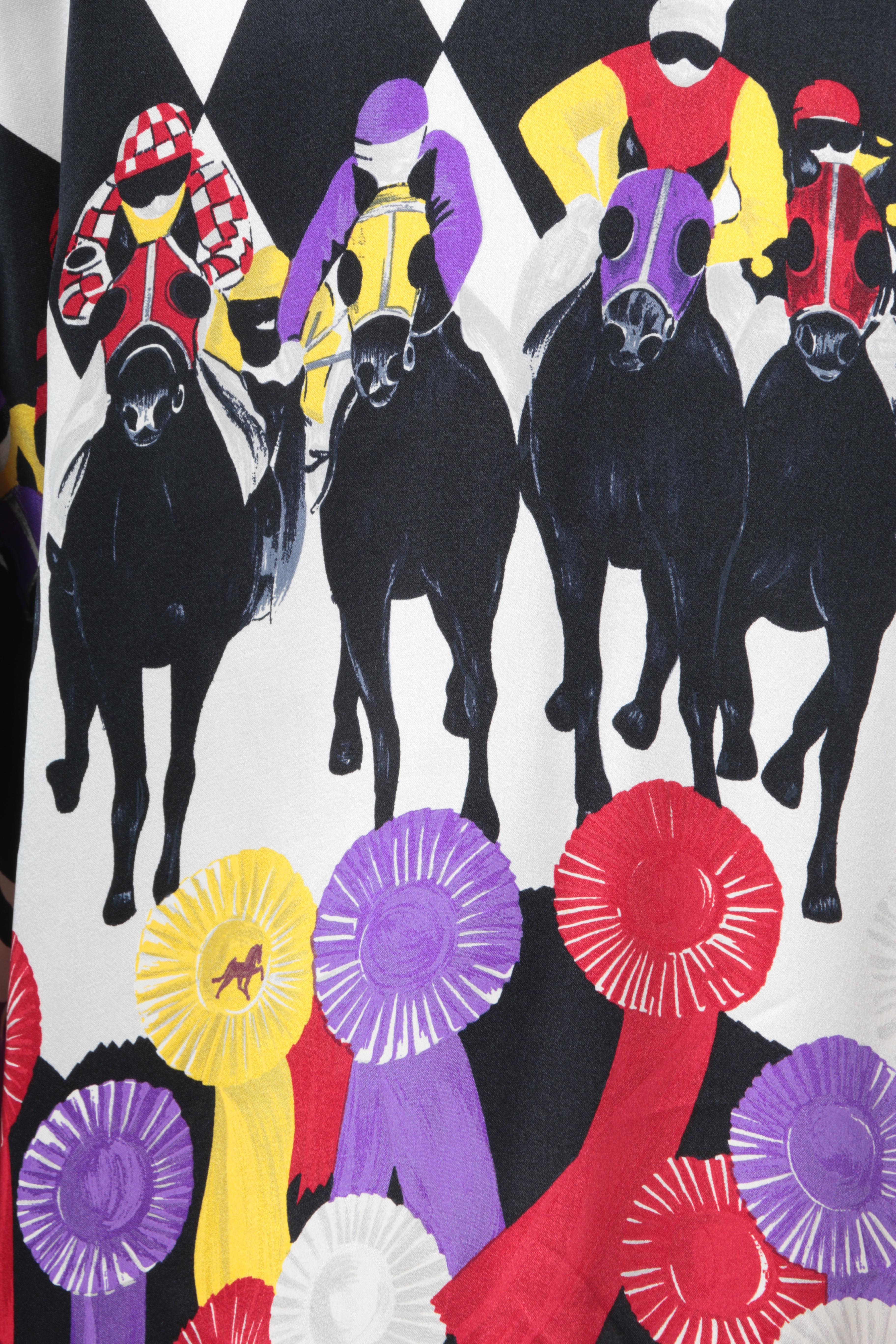 Vintage Horse Racing Escada Silk Blouse