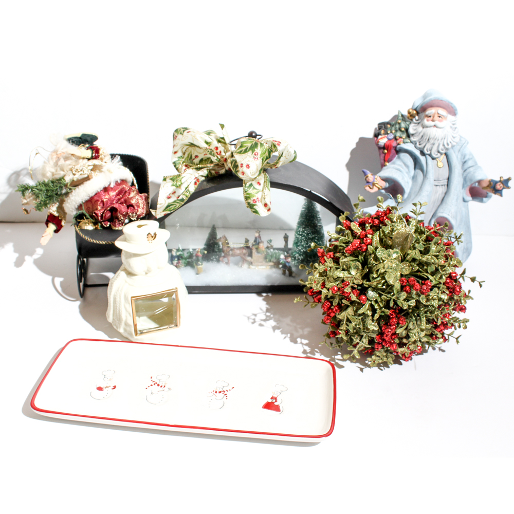 Christmas Decor Assortment including Waterford "Holiday Heirloom"