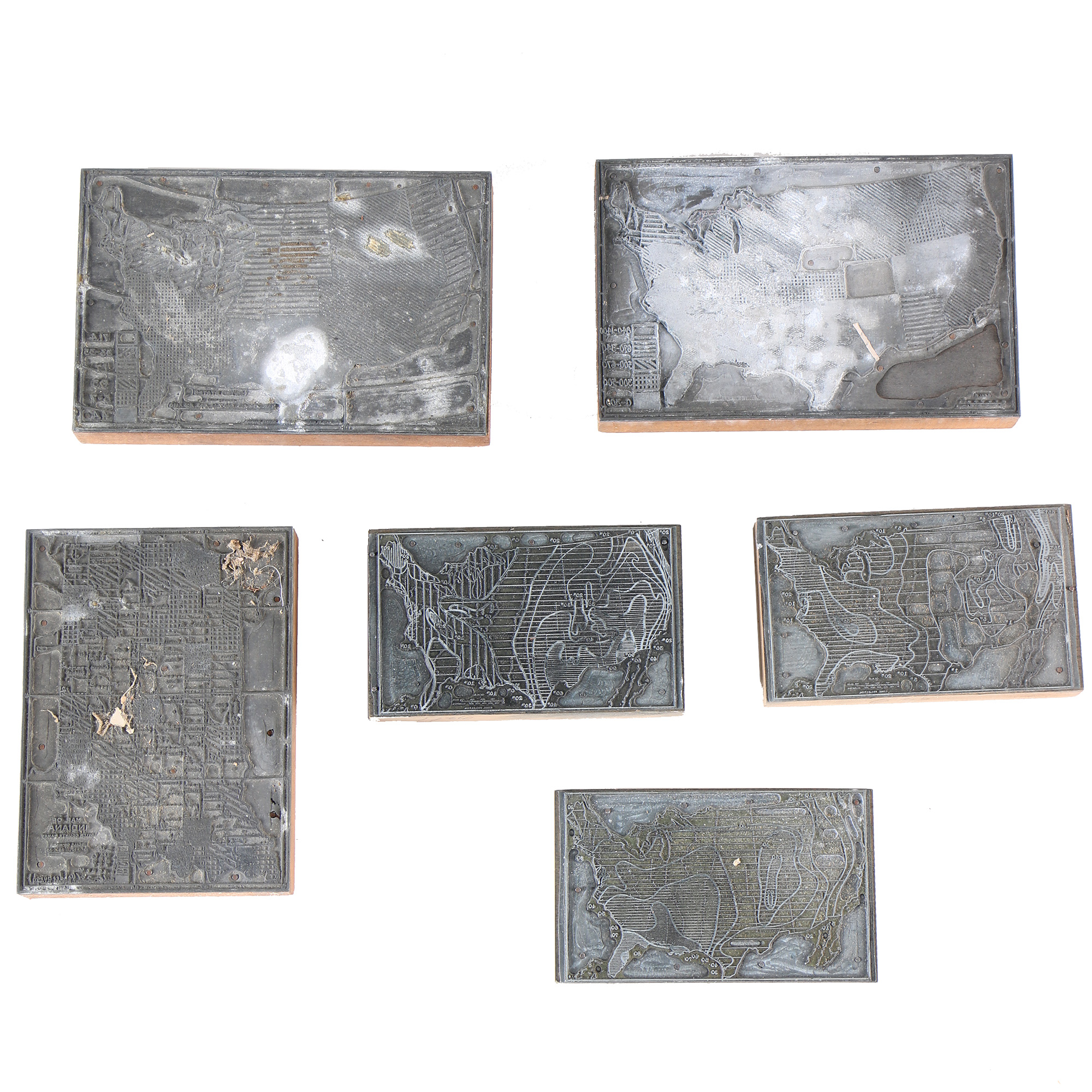 Vintage Geographical Printing Blocks