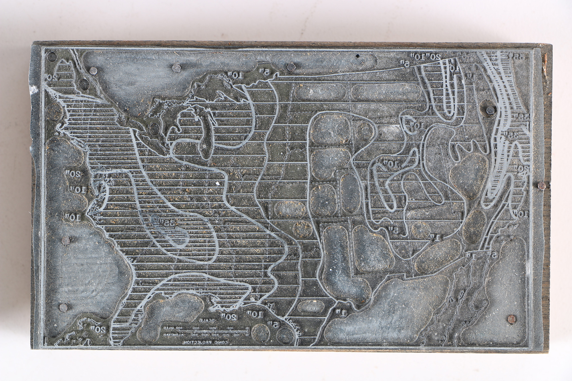 Vintage Geographical Printing Blocks