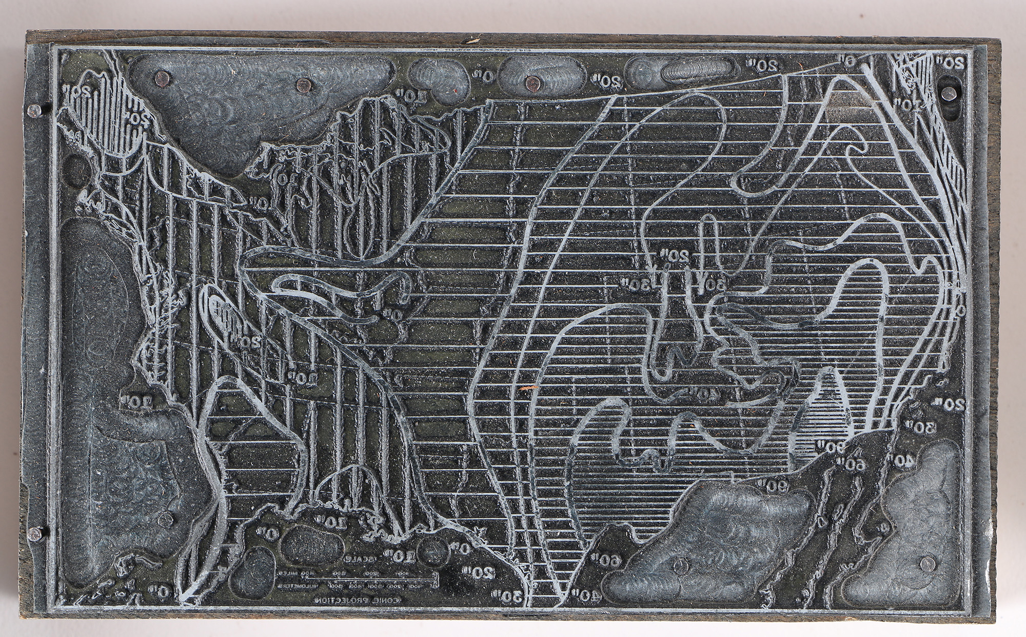 Vintage Geographical Printing Blocks