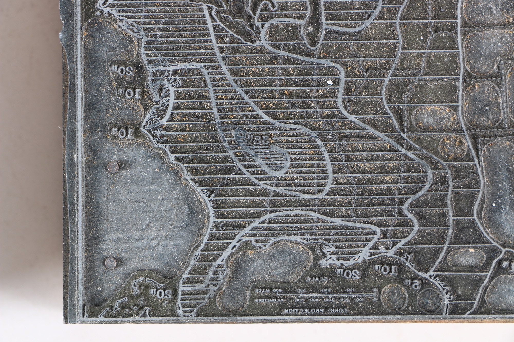 Vintage Geographical Printing Blocks