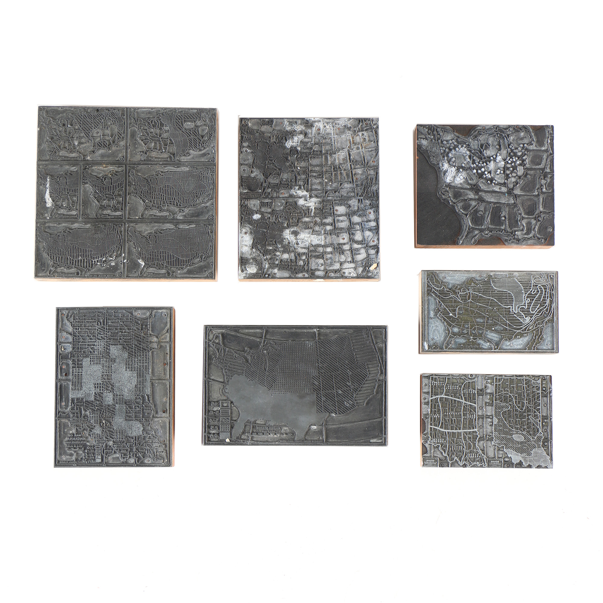 Vintage Climate Map Printing Blocks