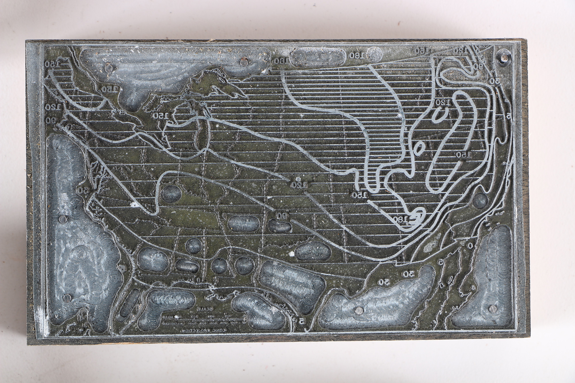 Vintage Climate Map Printing Blocks