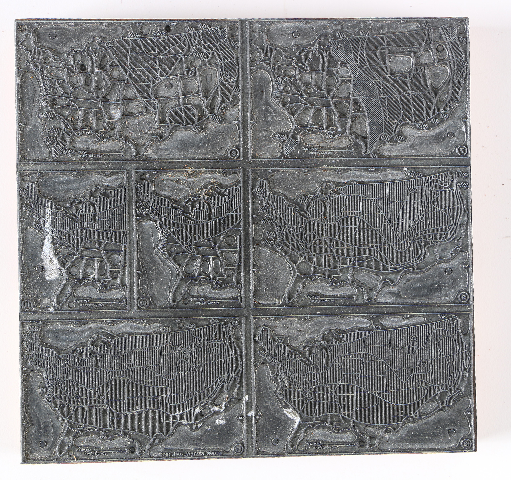 Vintage Climate Map Printing Blocks