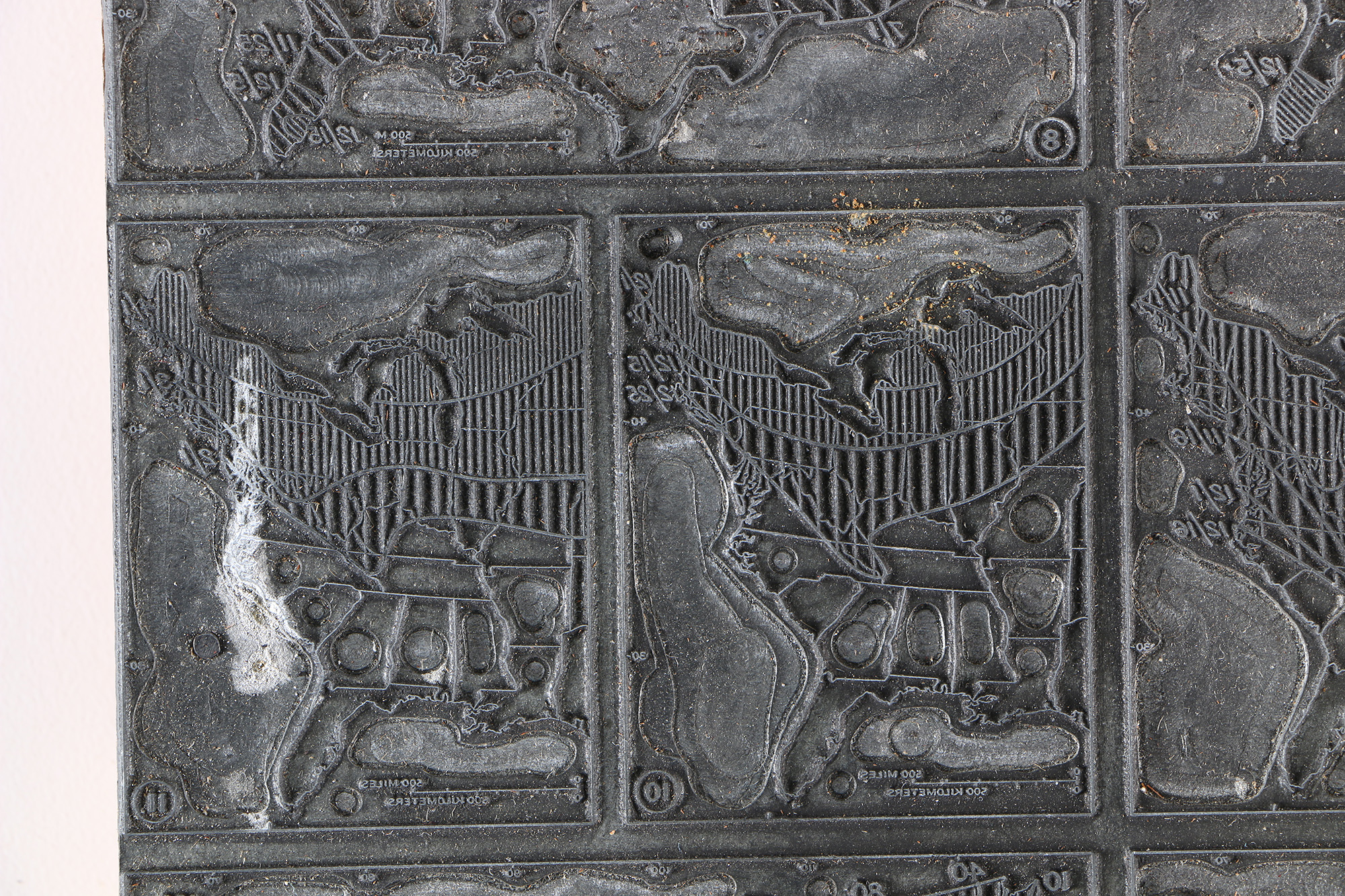 Vintage Climate Map Printing Blocks