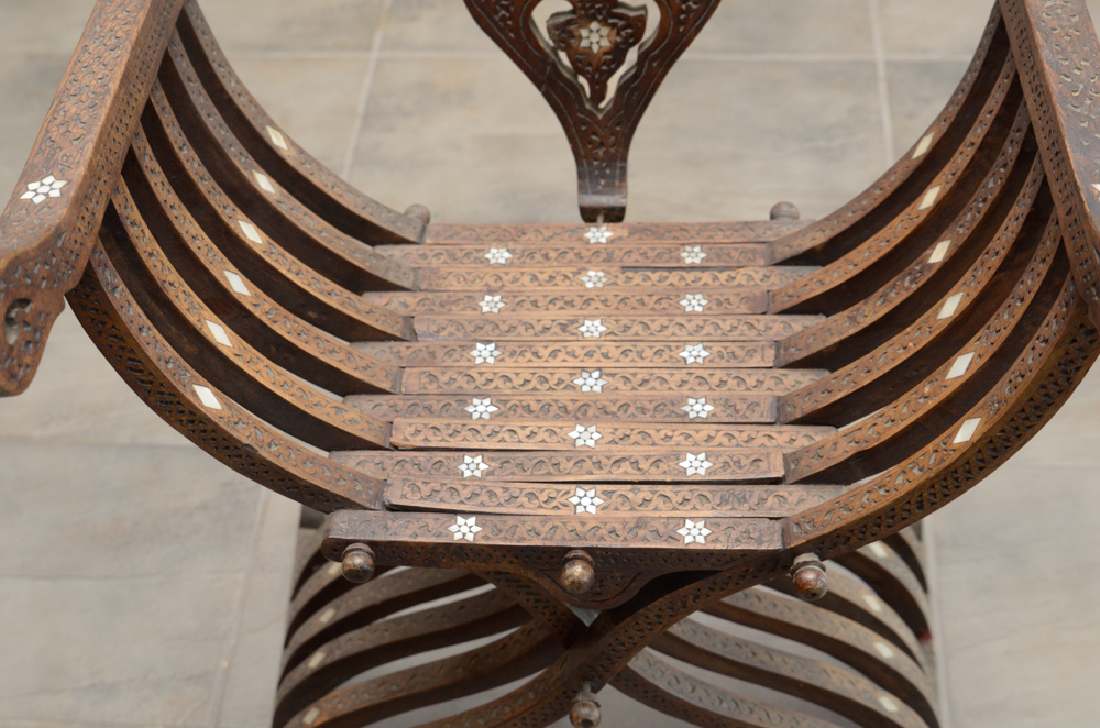 Savonarola Chair With Mother-of-Pearl Inlays