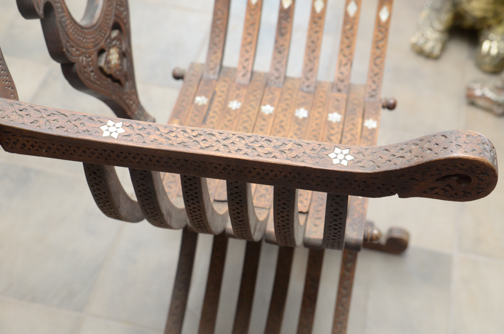 Savonarola Chair With Mother-of-Pearl Inlays