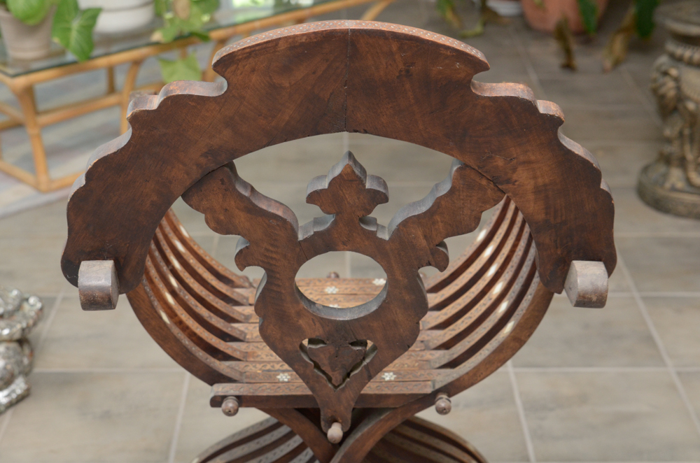 Savonarola Chair With Mother-of-Pearl Inlays