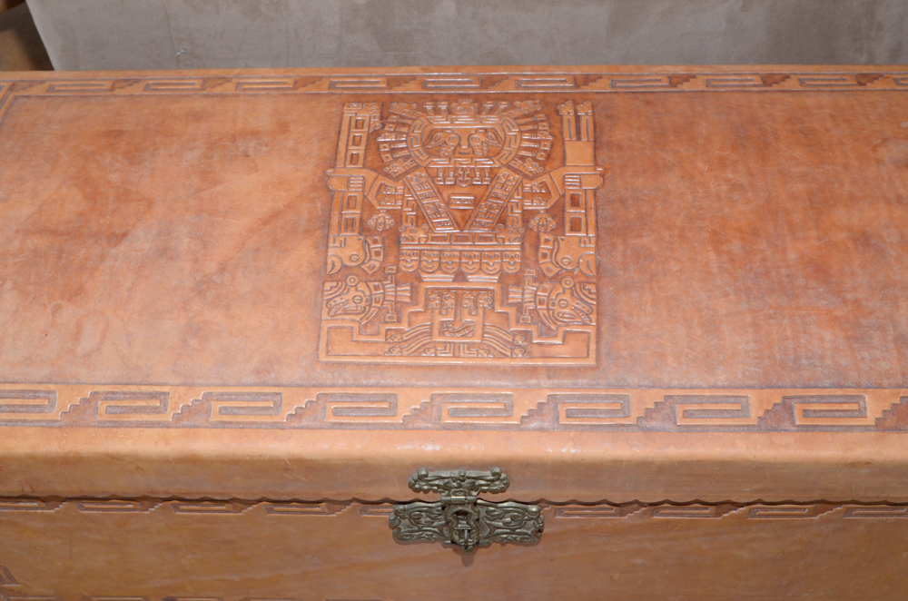 Vintage Peruvian Style Leather Trunk