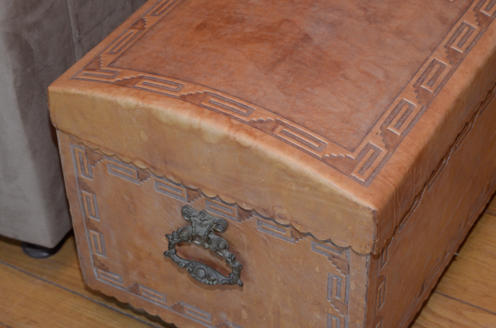Vintage Peruvian Style Leather Trunk