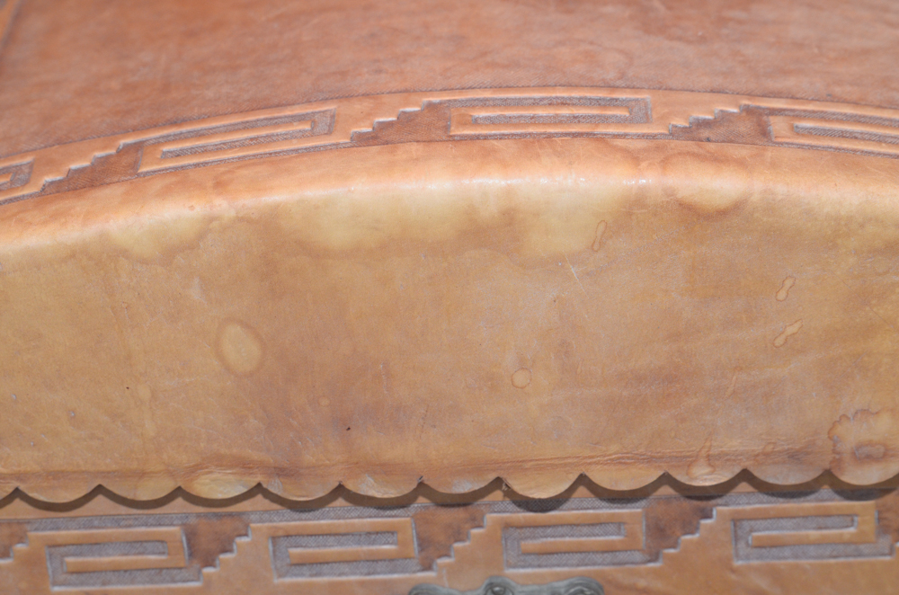 Vintage Peruvian Style Leather Trunk