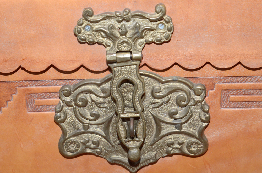 Vintage Peruvian Style Leather Trunk