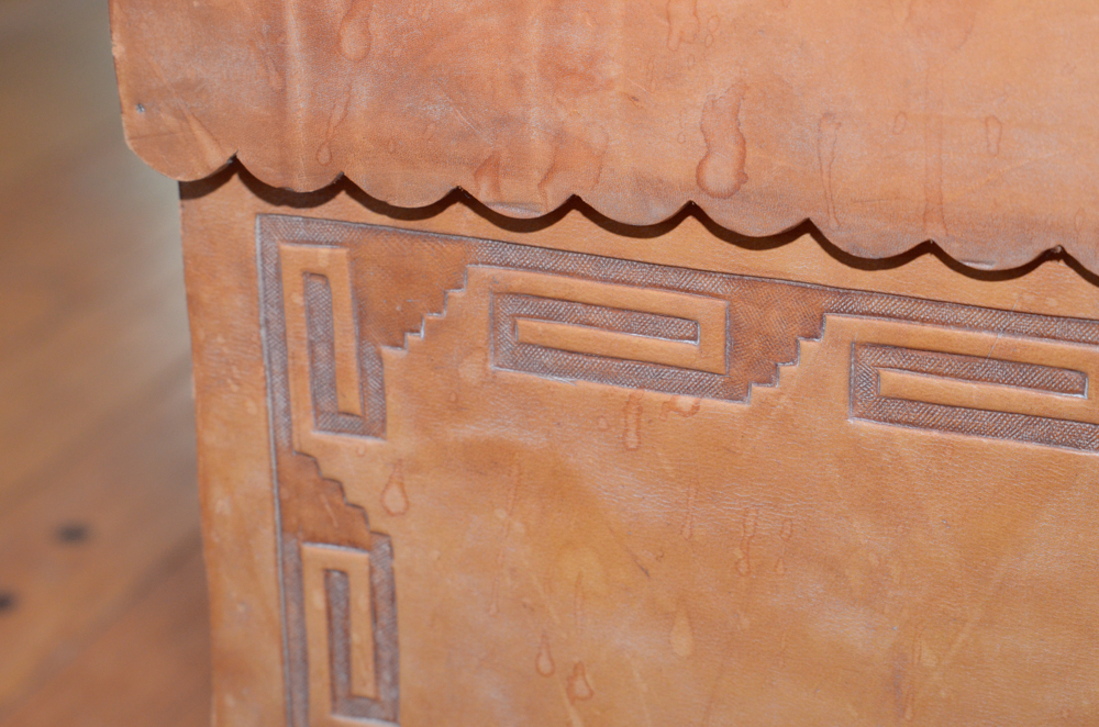 Vintage Peruvian Style Leather Trunk