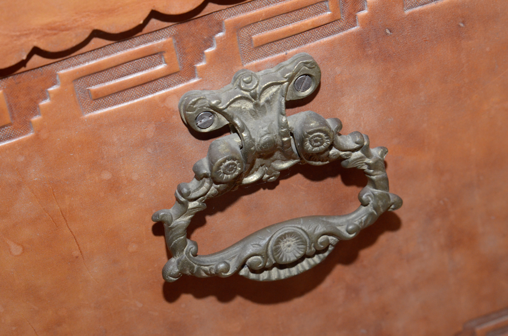 Vintage Peruvian Style Leather Trunk