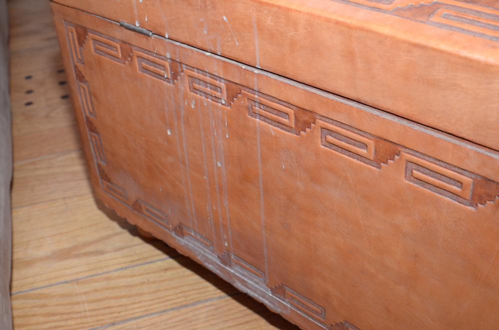 Vintage Peruvian Style Leather Trunk