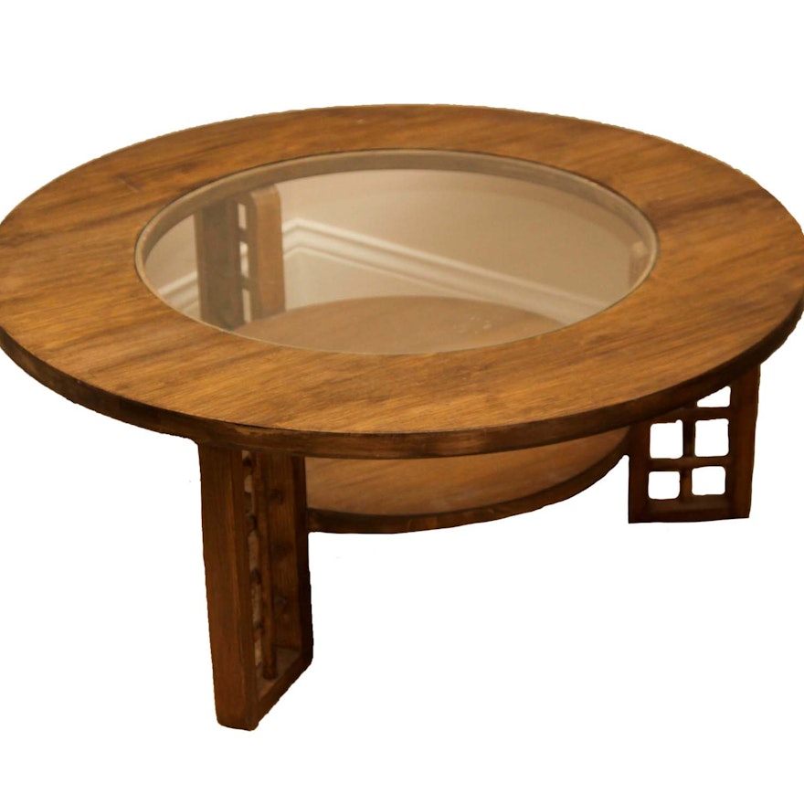 Asian Inspired  Round Coffee Table