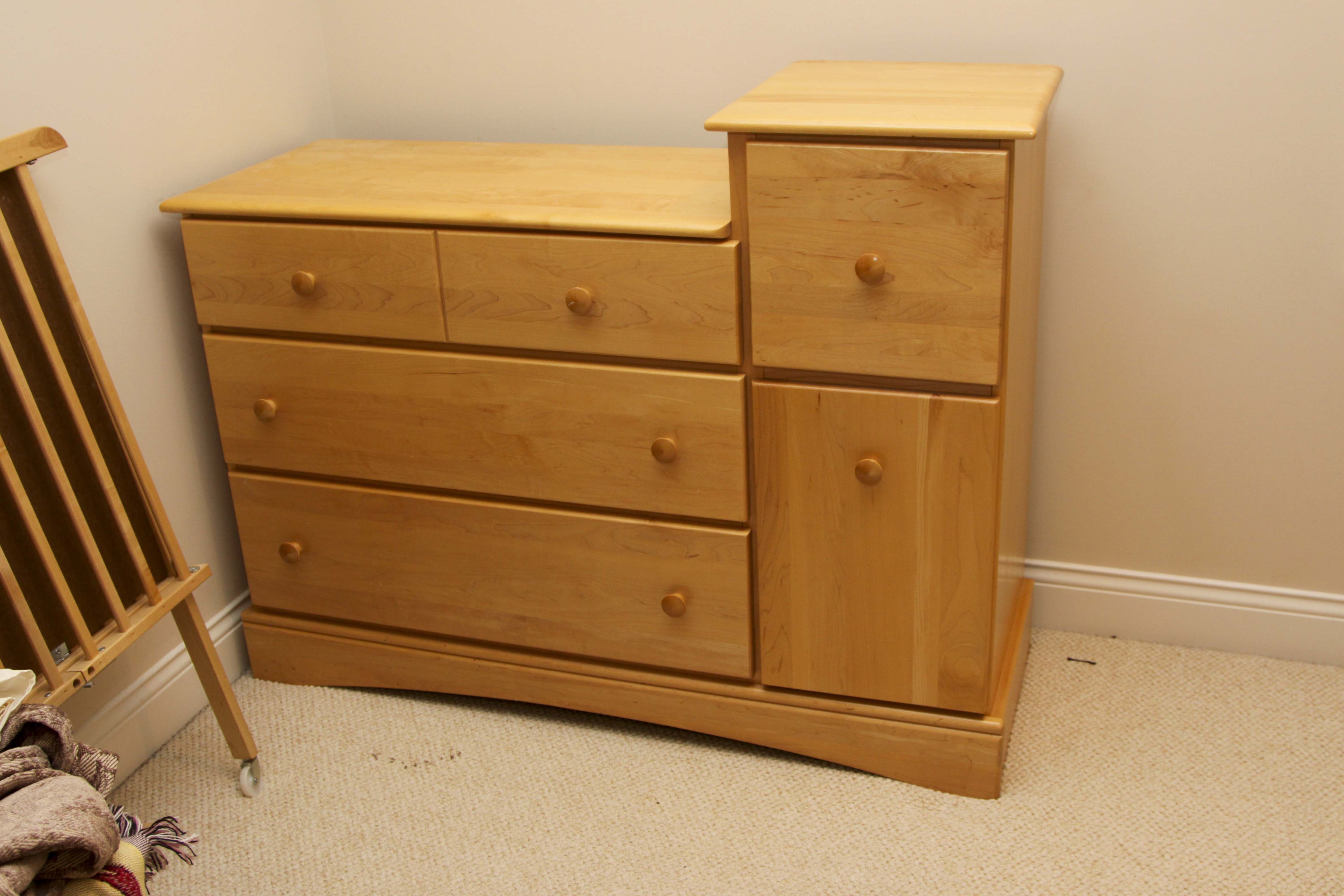 Wood Dresser and Changing Table