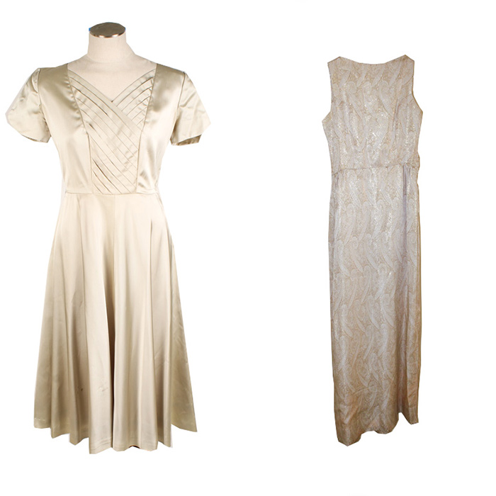 Pair of Vintage Ivory Cocktail Dresses