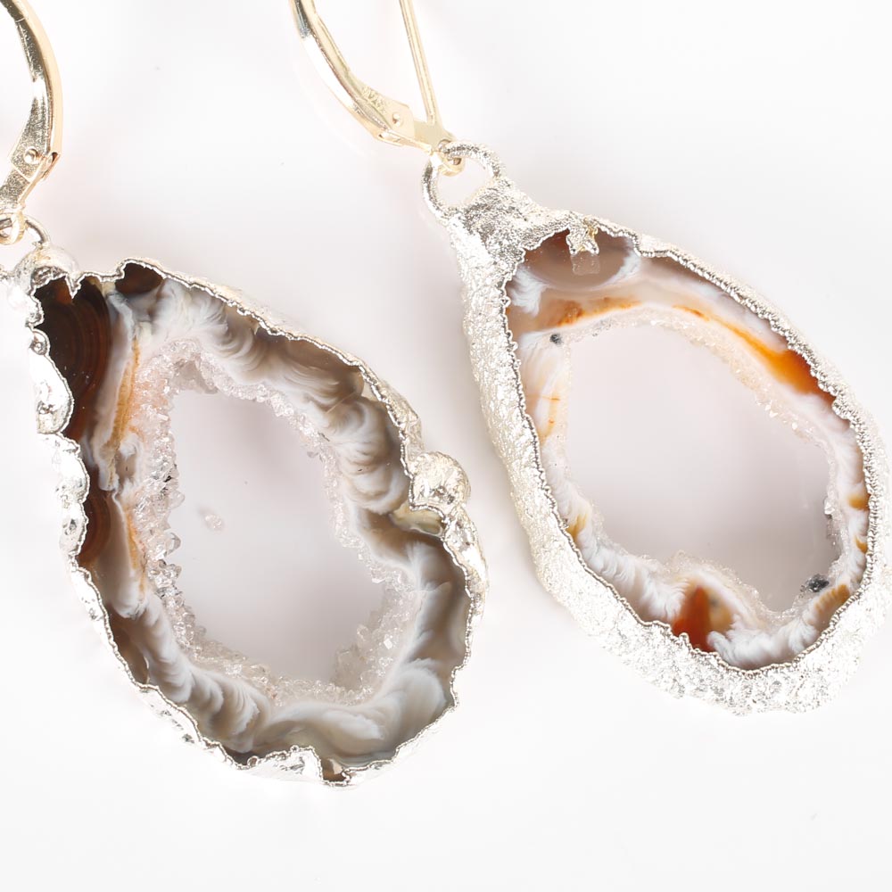 Nina Nguyen Sterling Silver Geode "Venus" Dangle Earrings