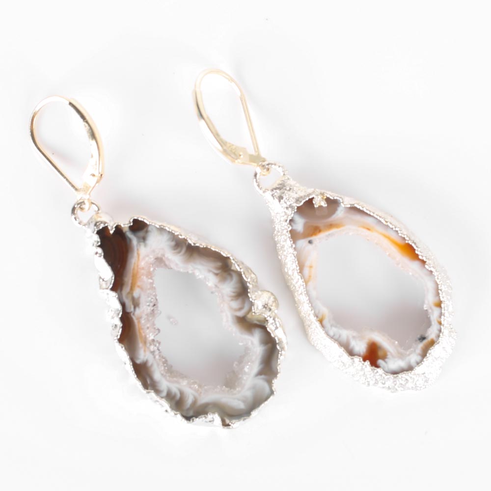 Nina Nguyen Sterling Silver Geode "Venus" Dangle Earrings
