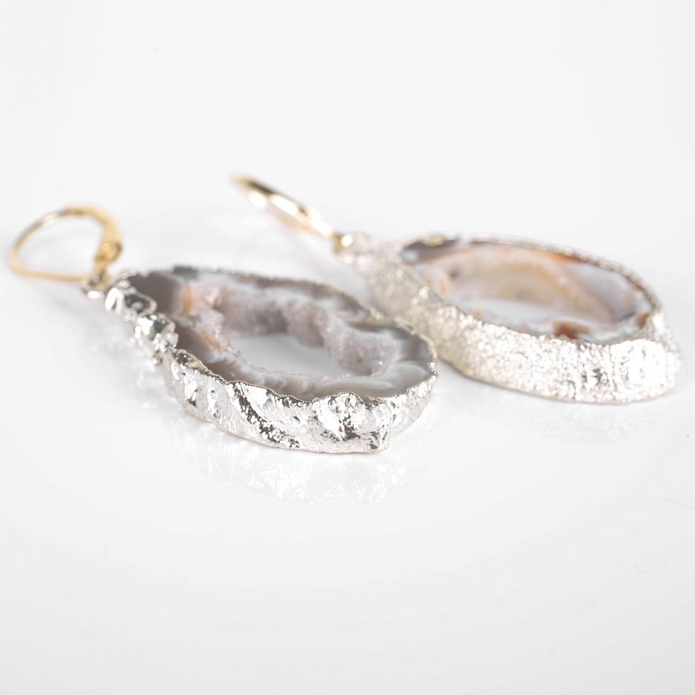 Nina Nguyen Sterling Silver Geode "Venus" Dangle Earrings