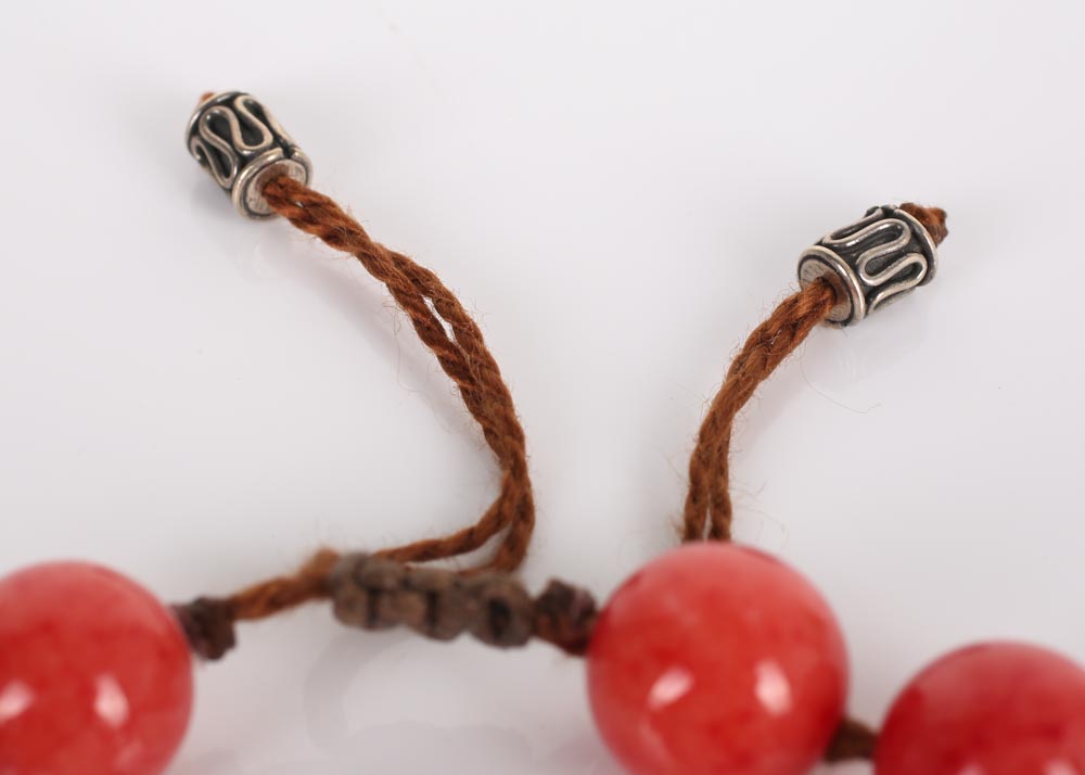 Nina Nguyen Coral Bead and Druzy Quartz Bracelet