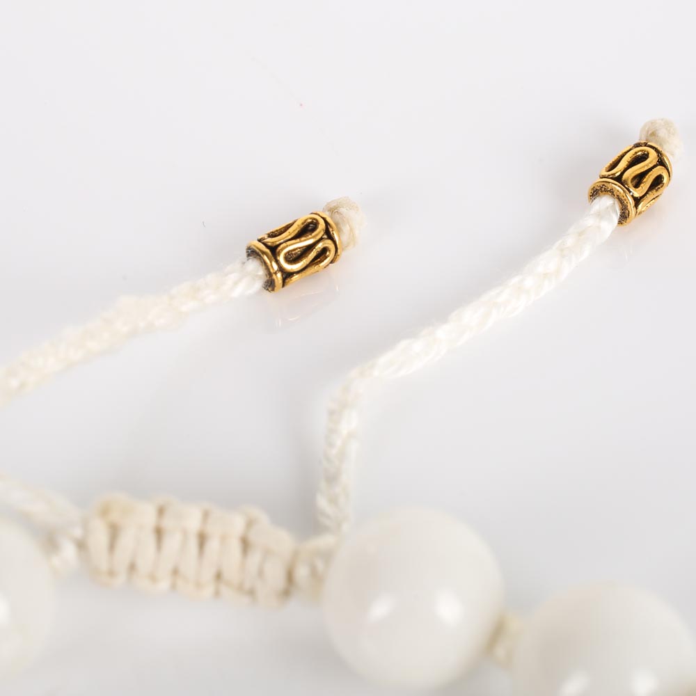 Nina Nguyen White Bead and Druzy Quartz Bracelet