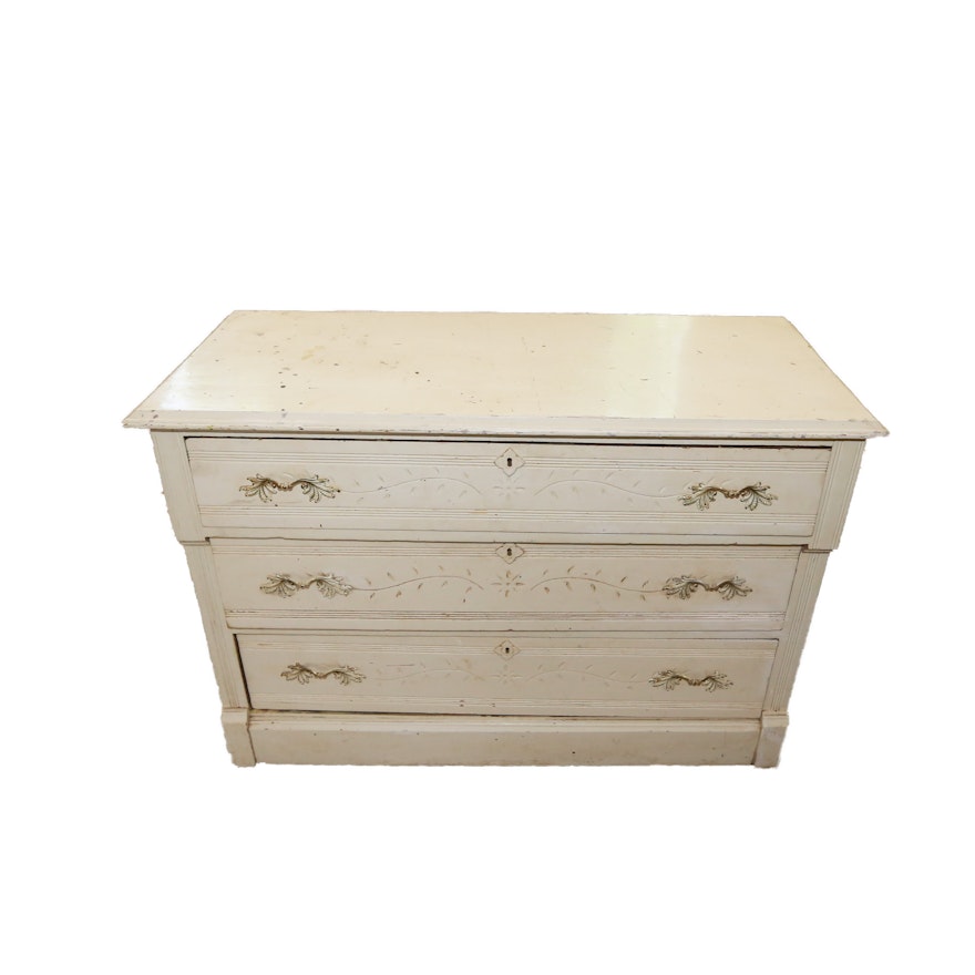Eastlake Style Painted Chest of Drawers