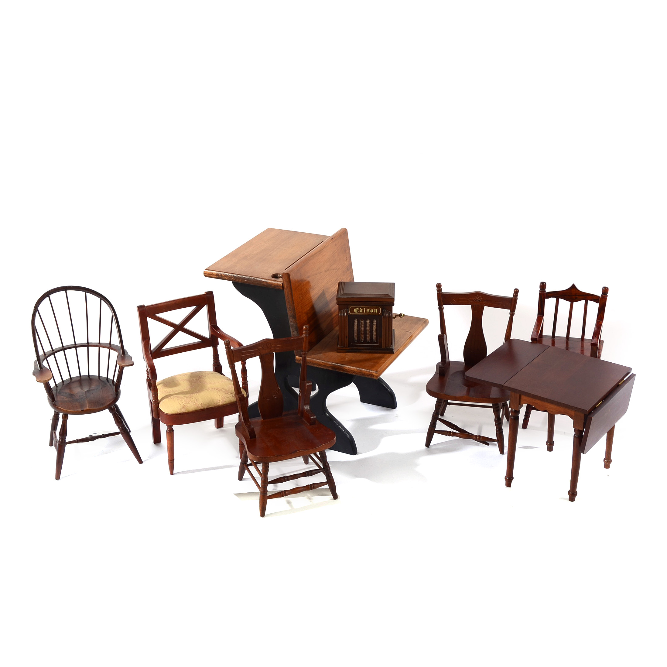 Collection of Wood Doll Furniture