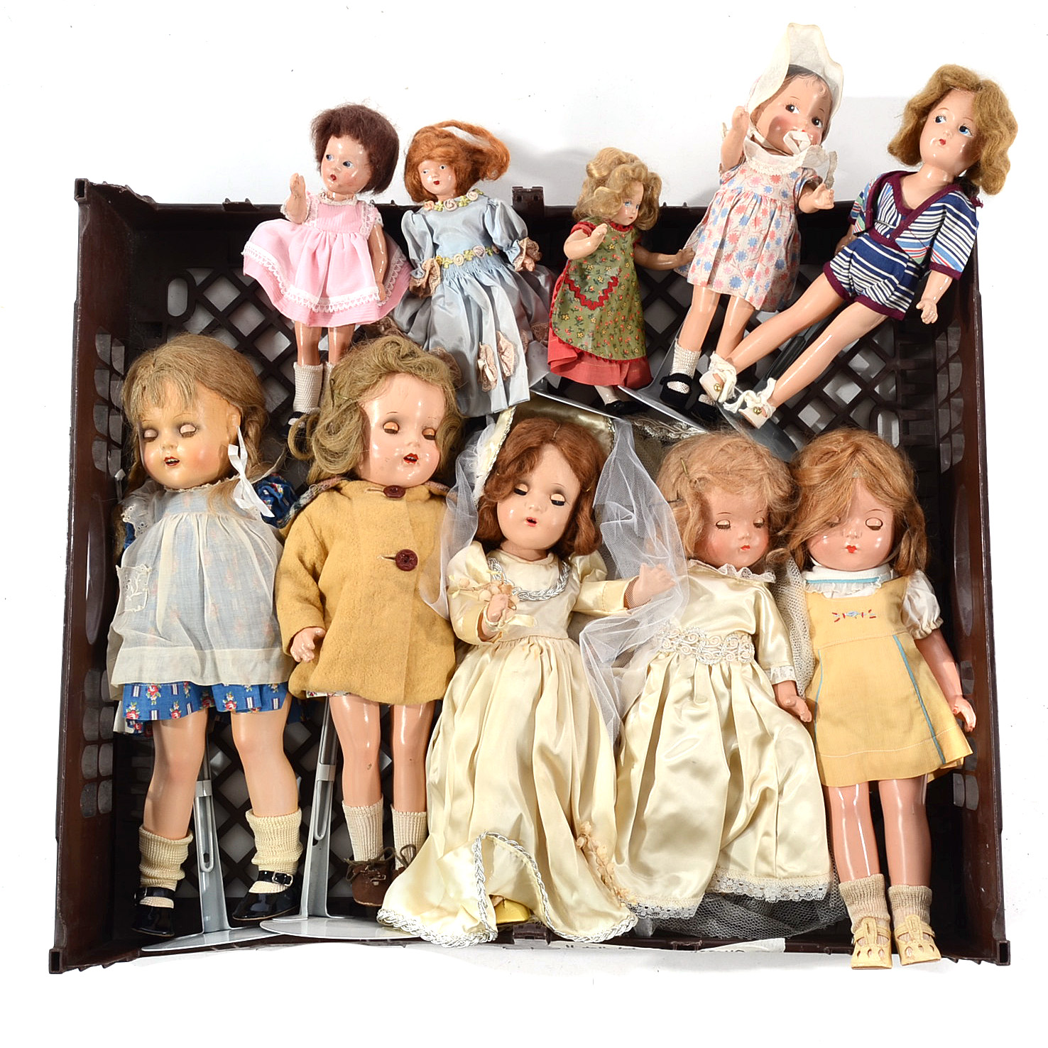 Collection of Assorted Vintage Composition Dolls