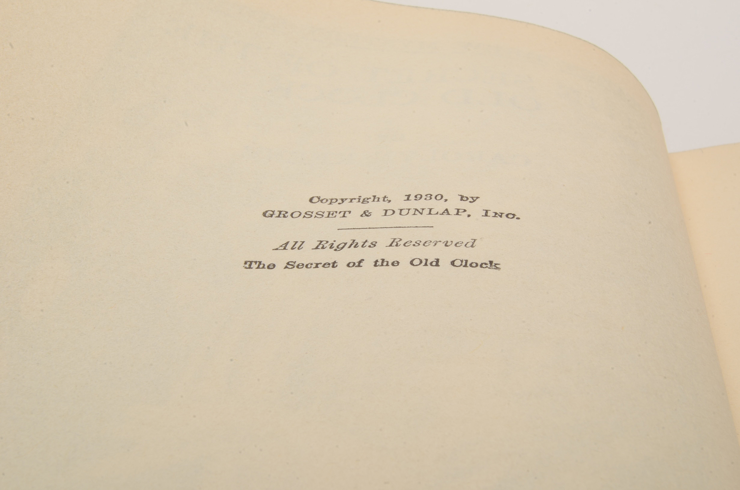 1944 "Nancy Drew Mystery Stories: The Secret of the Old Clock"